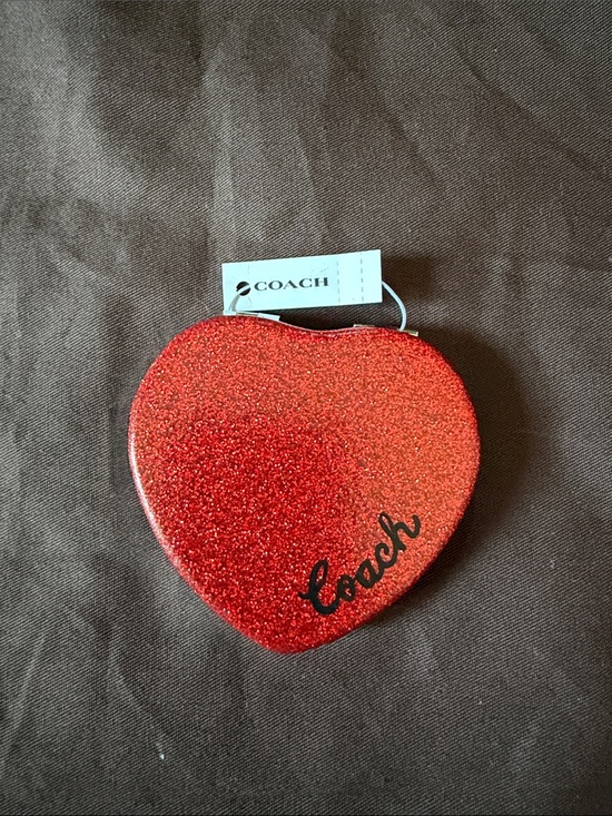 Coach Other - COACH Heart Shaped Red Glitter Compact Mirror